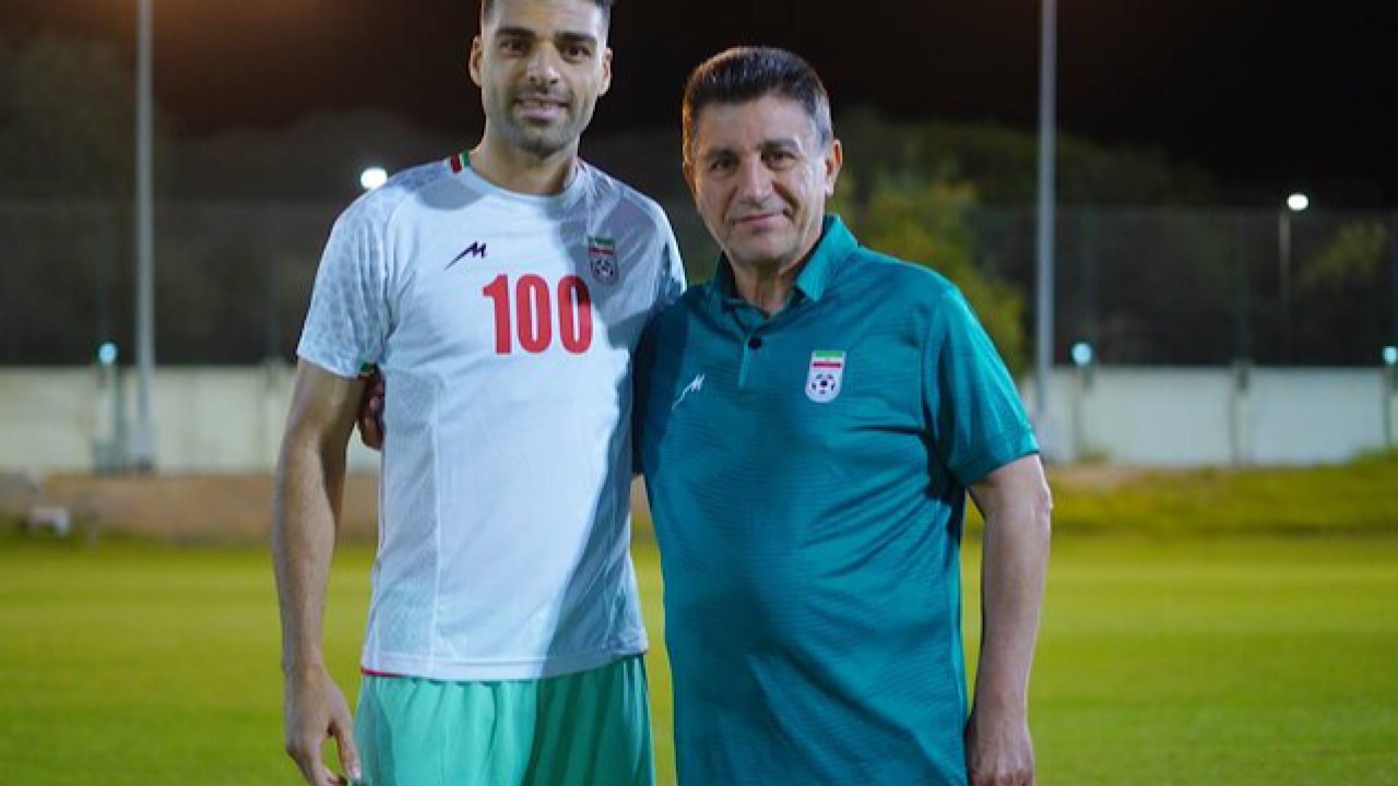 تونل افتخار برای مهدی طارمی در تمرین تیم‌ملی