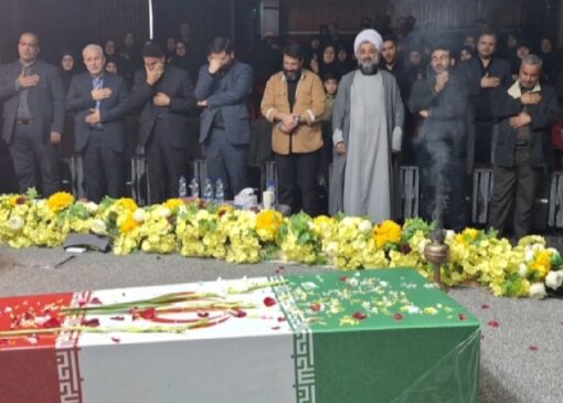 سوگواری ایام فاطمیه همراه با استقبال از شهید گمنام توسط اصحاب رسانه در رشت + فیلم