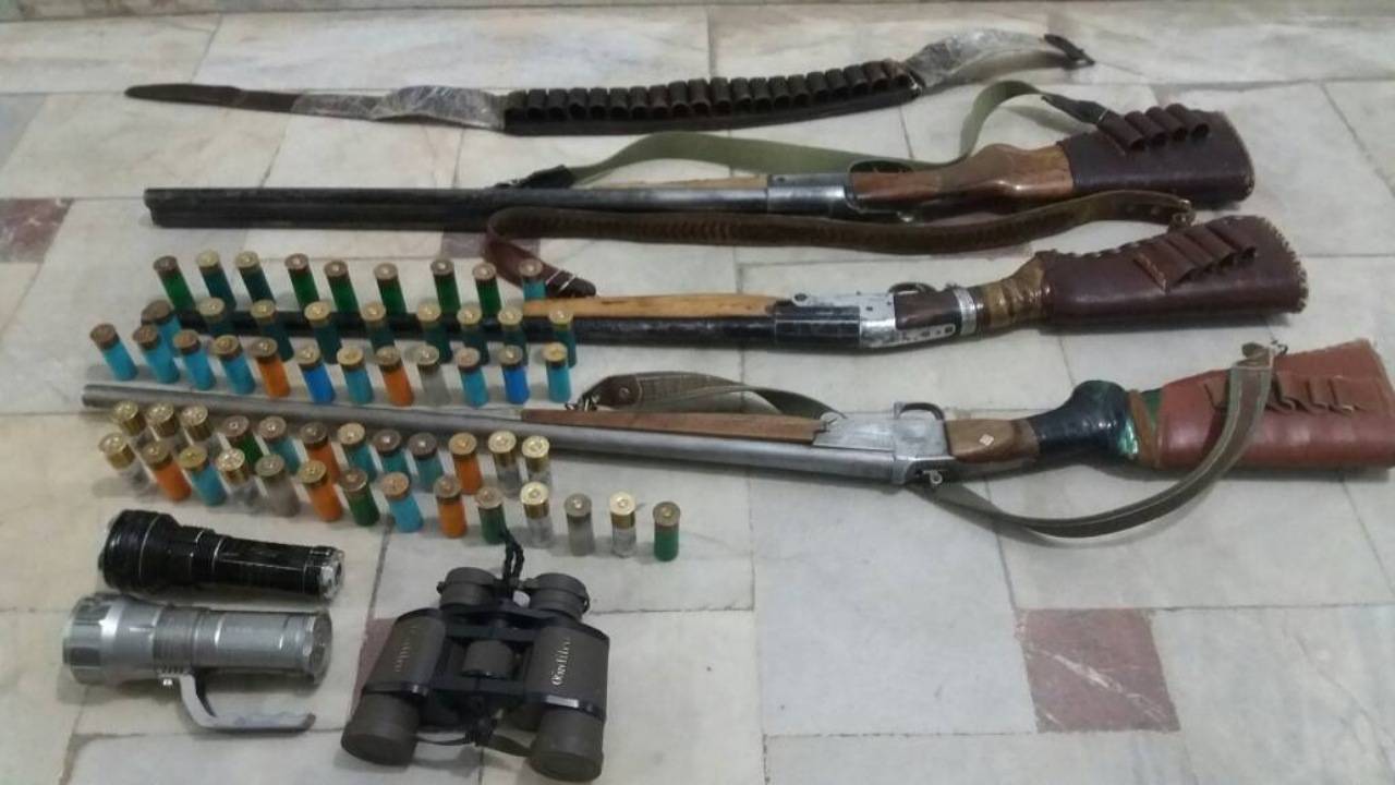 دستگیری چهار شکارچی غیرمجاز پیش از اقدام به شکار در منطقه حفاظت‌شده بدر و پریشان