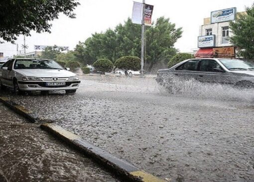 بارش باران سیل آسا در اهواز به وقت پاییز + فیلم