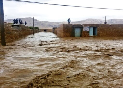 بارش شدید باران و وقوع سیل در آبدانان + فیلم