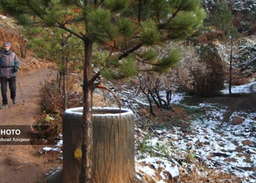 بارش برف پاییزی در ارتفاعات تبریز