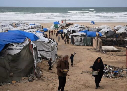 طوفان، چادر‌های غزه را هم از پا انداخت + فیلم